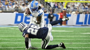 Jahmyr Gibbs erzielte beim Sieg gegen die Dallas Cowboys drei Touchdowns.