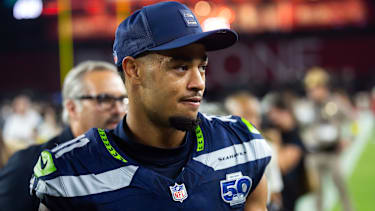 Seattle-Seahawks-Receiver Jaxon Smith-Njigba (11) im Spiel gegen die Arizona Cardinals im State Farm Stadium.