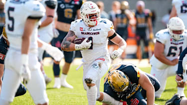 Braunschweig Lions mit dem Ball unterwegs.