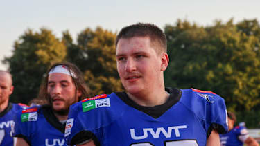 Defensive Lineman Henry Boehncke in Uniform der Allgäu Comets