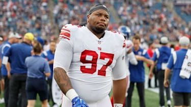 Dexter Lawrence von den New York Giants während eines NFL-Preseason-Spiels gegen die New England Patriots im Gillette Stadium