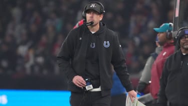 NFL, American Football Herren, USA Berlin Game-Atlanta Falcons at Indianapolis Colts Nov 9, 2025; Berlin, Germany; Indianapolis Colts head coach Shane Steichen in action against the Atlanta Falcons during the NFL Berlin Game at Olympic Stadium. Berlin Olympic Stadium Germany, EDITORIAL USE ONLY PUBLICATIONxINxGERxSUIxAUTxONLY Copyright: xKirbyxLeex 20251109_jla_al2_050