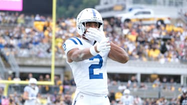 Indianapolis Colts Wide Receiver Josh Downs 2 beim NFL-Spiel gegen die Pittsburgh Steelers.