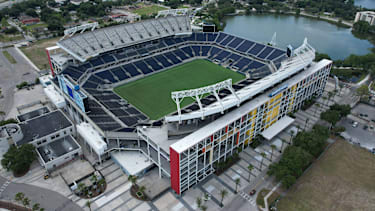 Camping World Stadium Top-Ansicht auf das Camping World Stadium, das auch als Orlando Stadium bekannt ist. West Lakes, Orlando, Fla.