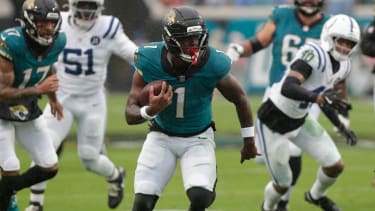 Jacksonville Jaguars running back Travis Etienne Jr.