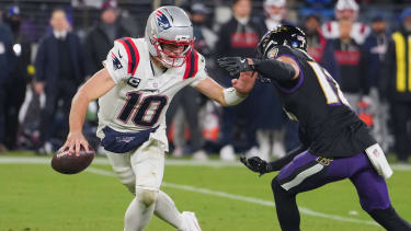 New England Patriots quarterback Drake Maye