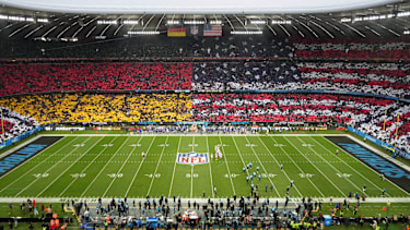 Ein Regular-Season-Spiel der NFL in der Münchner Allianz Arena in Deutschland.