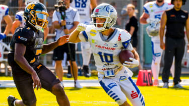 Wide Receiver Alec Tatum Pforzheim Wilddogs (rechts)