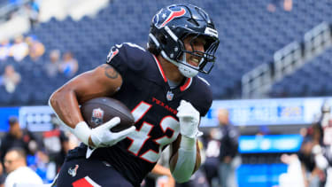 43 Jakob Johnson, RB of the Houston Texans