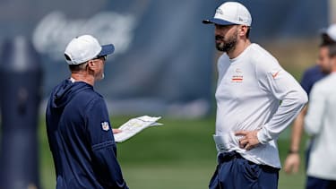 Der frühere Quarterbacks-Coach der Denver Broncos, Davis Webb, während einer Trainingseinheit der Denver Broncos.