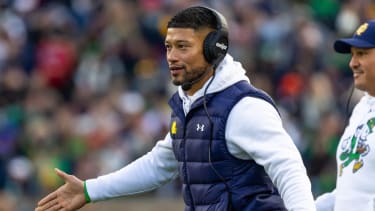 Notre Dame Fighting Irish head coach Marcus Freeman