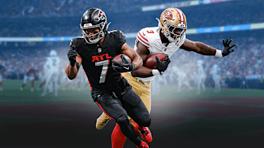 Bijan Robinson und Brian Robinson Jr. bei ihren Teams den Atlanta Falcons und den San Francisco 49ers in der NFL-Saison 2025.