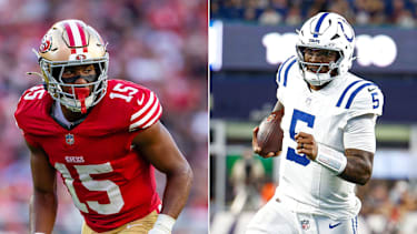 De Zhaun Stribling von den San Francisco 49ers und Anthony Richardson von den Indianapolis Colts