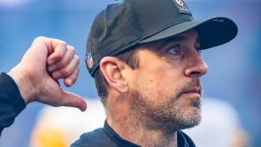 November 23, 2025: Injured Pittsburgh Steelers quarterback Aaron Rodgers (8)