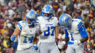 Sam LaPorta von den Detroit Lions in einem NFL-Spiel