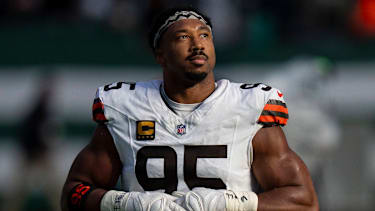 Myles Garrett bei einem Spiel der Cleveland Browns 2025.