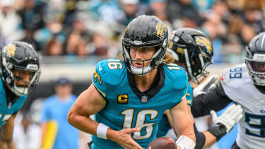 January 4, 2026: Jacksonville Jaguars quarterback Trevor Lawrence (16) in the first half during a game against the Tennessee Titans in Jacksonville, FL. Romeo T Guzman Cal Media Jacksonville USA - ZUMAcg2_ 20260104_faf_cg2_003 Copyright: xRomeoxGuzmanx