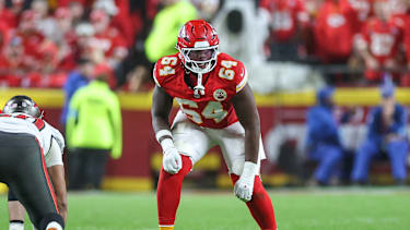 Offensive Tackle Wanya Morris bei einem Spiel der Chiefs