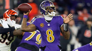 USA; Baltimore Ravens quarterback Lamar Jackson (8)