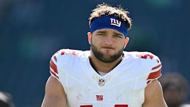 Cam Skattebo von den New York Giants in einem NFL-Spiel