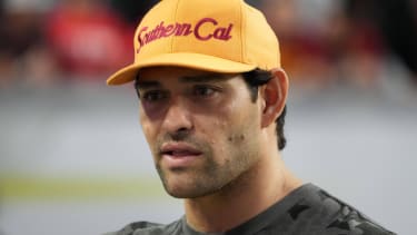 Southern California Trojans former quarterback Mark Sanchez attends the Pac-12 Champonship game at Allegiant Stadium.
