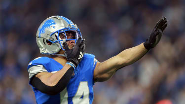 Sport Themen der Woche KW03 Sport Bilder des Tages Sport Bilder des Tages Washington Commanders vs. Detroit Lions DETROIT,MICHIGAN-JANUARY 18: Wide receiver Amon-Ra St. Brown (14) of the Detroit Lions gestures during an NFL, American Football Herren, USA Divisional Round game between the Detroit Lions and the Washington Commanders in Detroit, Michigan USA, on Saturday, January 18, 2025. Detroit Michigan United States PUBLICATIONxNOTxINxFRA Copyright: xAmyxLemusx originalFilename:lemus-washingt250118_npAoU.jpg