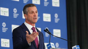 NFL, American Football Herren, USA New York Giants Head Coach John Harbaugh Introductory press conference, PK, Pressekonferenz Jan 20, 2026; East Rutherford, NJ, USA; New York Giants head coach John Harbaugh speaks at the press conference announcing his hiring at Quest Diagnostics Training Center. East Rutherford Quest Diagnostics Training Center NJ USA, EDITORIAL USE ONLY PUBLICATIONxINxGERxSUIxAUTxONLY Copyright: xEdxMulhollandx 20260120_jla_se8_243