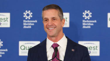 NFL, American Football Herren, USA New York Giants Head Coach John Harbaugh Introductory press conference, PK, Pressekonferenz Jan 20, 2026; East Rutherford, NJ, USA; New York Giants head coach John Harbaugh speaks at the press conference announcing his hiring at Quest Diagnostics Training Center. East Rutherford Quest Diagnostics Training Center NJ USA, EDITORIAL USE ONLY PUBLICATIONxINxGERxSUIxAUTxONLY Copyright: xEdxMulhollandx 20260120_jla_se8_245