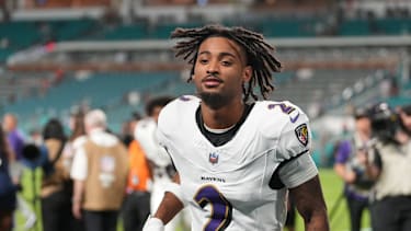 Nate Wiggins in einem NFL-Spiel für die Baltimore Ravens