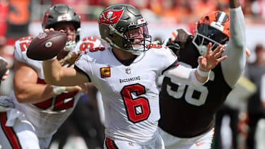 Baker Mayfield in einem NFL-Spiel für die Tampa Bay Buccaneers