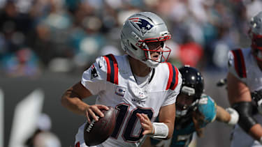 Drake Maye in einem NFL-Spiel für die New England Patriots