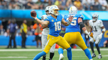 Justin Herbert in einem NFL-Spiel für die Los Angeles Chargers