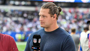 Markus Kuhn (ehemaliger NFL, American Football Herren, USA Spieler, RTL Experte), Buffalo Bills vs. Jacksonville Jaguars, American Football, National Football League, Week 5, Saison 2023, 08.10.2023, Buffalo Bills vs. Jacksonville Jaguars, American Football, National Football League, Week 5, Saison 2023, 08.10.2023 London *** Markus Kuhn former NFL player, RTL expert , Buffalo Bills vs Jacksonville Jaguars, American Football, National Football League, Week 5, Season 2023, 08 10 2023, Buffalo Bills vs Jacksonville Jaguars, American Football, National Football League, Week 5, Season 2023, 08 10 2023 London Copyright: xEibner-Pressefoto FlorianxSchustx EP_FSU