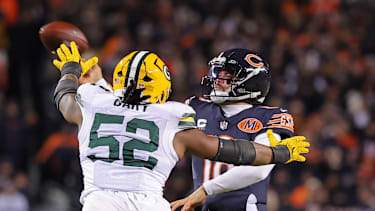 Rashan Gary von den Green Bay Packers in einem NFL-SPiel gegen die Chicago Bears