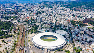 2021: Das Maracanã in Rio de Janeiro von oben.