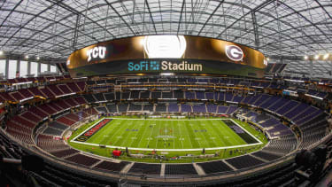 NCAA, College League, USA Football 2023: CFP National Championship TCU vs Georgia JAN 09 January 09, 2023 General overview interior of SoFi Stadium before CFP National Championship game between the Georgia Bulldogs and the TCU Horned Frogs in Inglewood, California. Mandatory Photo Credit : Charles Baus CSM Inglewood CA United States of America EDITORIAL USE ONLY Copyright: xx ZUMA-20230109_zaf_c04_017.jpg CharlesxBausx csmphotothree031879