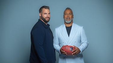 Von links: Björn Werner und Patrick Esume (beide NFL-Kommentatoren bei RTL) 
