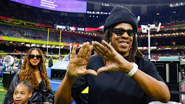 Jay-Z beim Super Bowl - damals noch als Support für seine Frau Beyonce