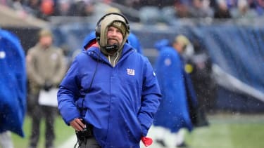 Nov 9, 2025; Chicago, Illinois, USA; New York Giants head coach Brian Daboll during the second half against the Chicago Bears at Soldier Field. Mandatory Credit: David Banks-Imagn Images