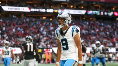 Carolina Panthers quarterback Bryce Young (9)