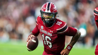 South Carolina Gamecocks quarterback Lanorris Sellers (16)