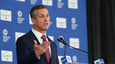 Coach John Harbaugh wird Anfang 2026 als neuer Trainer der New York Giants vorgestellt.