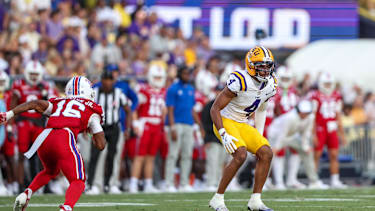 Bei einem Spiel von LSU im September 2025 stand Cornerback Mansoor Delane ebenfalls auf dem Feld.