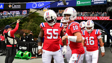 Drake Maye in einem NFL-Spiel für die New England Patriots