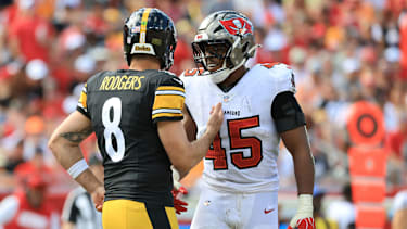 Aaron Rodgers in einem NFL-Spiel für die Pittsburgh Steelers