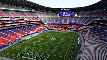 ORCHARD PARK, NEW YORK - AUGUST 15: A general view of Highmark Stadium before a game between the Buffalo Bills and the Carolina Panthers on August 15, 2026 in Orchard Park, New York. (Photo by Timothy T Ludwig/Getty Images)
